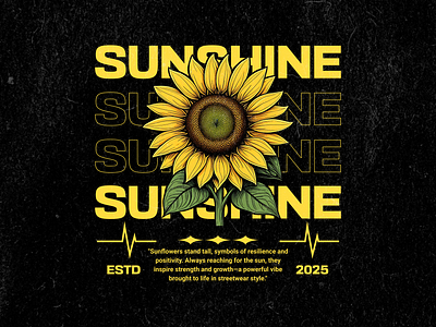 Sunflower streetwear branding graphic design illustration minimal typography product design streetwear sunflower t shirt design typography vector