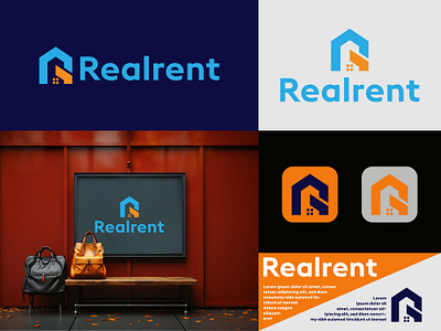 Realrent Modern R Letter Real Estate Logo branding creative design graphic design home logo letter logo logo logos modern logo r letter real estate vector