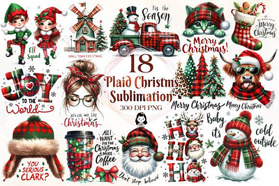 Plaid Christmas Sublimation Quotes 3d animation app branding design graphic design illustration logo motion graphics typography ui ux vector