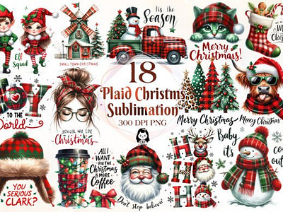 Plaid Christmas Sublimation Quotes 3d animation app branding design graphic design illustration logo motion graphics typography ui ux vector