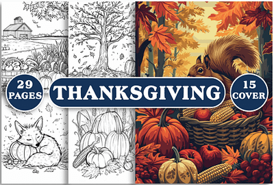 Thanksgiving Coloring Pages 3d animation app branding design graphic design illustration logo motion graphics typography ui ux vector