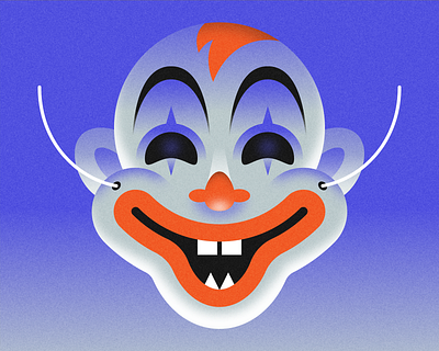 Halloween Clown Mask autumn character design circus clown evil fall halloween holiday illustration krusty makeup monster october pennywise trick or treat