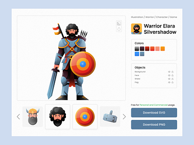 Warrior's Character UI 2d art 2d illustration art branding characters design doodle graphic design illustration illustrator logo man ui uiux vector warrior