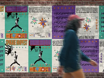 Hoopfest Posters basketball branding brand identity branding graphic design mockup sports posters