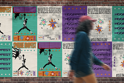 Hoopfest Posters basketball branding brand identity branding graphic design mockup sports posters