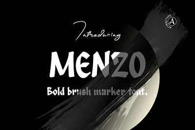 Menzo - Bold brush marker font bold font branding brush font design display font fonts free font graphic design handwritten logo font marker typeface natural font old english playful font text effect typography ui vintage