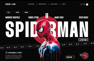 UI design - Movie WebApp 3d animation branding cinema app design inspiration design video figma animation graphic design inspiration landingpage logo movieapp product design spiderman text effect ui ui video web design