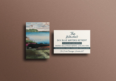 Sky Blue Waters Retreat brand inspiration business card design design graphic design illustration typography