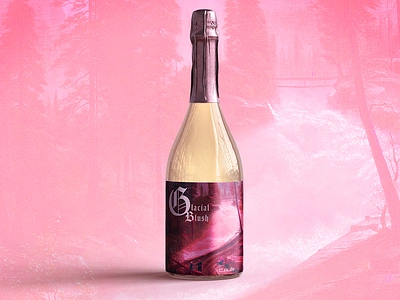 Glacial Blush - Wine Label Design branding design gothic graphic design illustration label design label designer natural natural wine label packaging photoshop pink typography wine wine design wine designer wine label winery