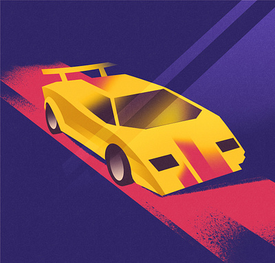 80s retro sports car 1980s 80s car design graphic graphic art illust illustration poster poster design retro vintage