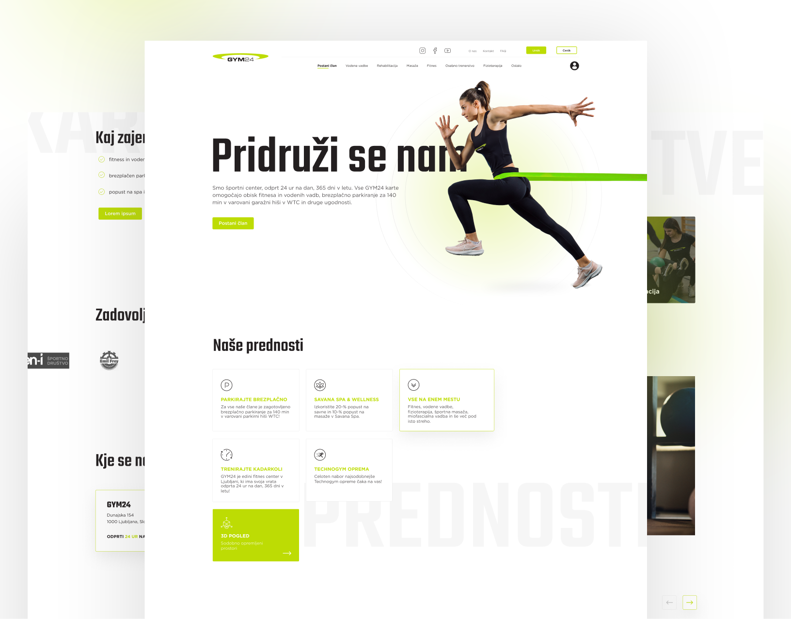 GYM 24 | UI/UX Design active bright green fitness green gym gym page hero section landing page ui design ui ux ux design web design wesbite design