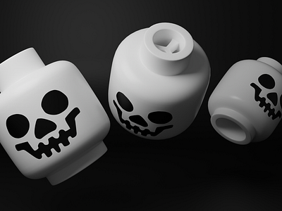 lego skeleton head | Tête de lego squelette | Blender 3d b3d blender head lego skeleton skull squelette tete vnib