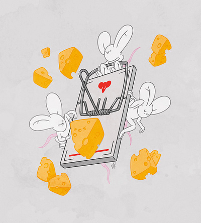 Mouse Trap Illustration cartoon art cartoon design cartoon style cheese digital art digital illustration drawing illustration illustration artist illustrator mice montreal artist mouse design mouse drawing mouse trap procreate