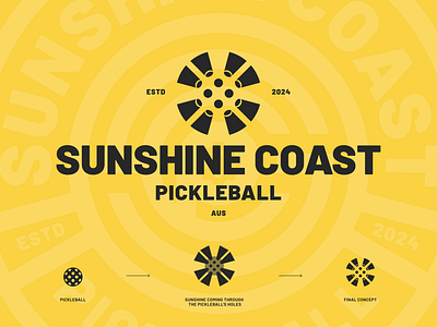 Sunshine Coast Logo ball logo brand identity branding design graphic design logo logomark logotype pickleball sun logo sunshine