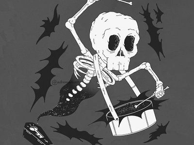 Skeleton Drummer Illustration black and white black and white drawing dark art dark artist digital illustration illustration illustrator montreal artist skelet skeleton skeleton art skeleton drawing skeleton illustration skeleton tattoo skull spooky tattoo tattoo artwork tattoo design