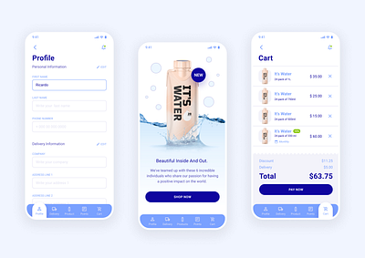 It's Water - App Concept/Web Design app mobile ui web design