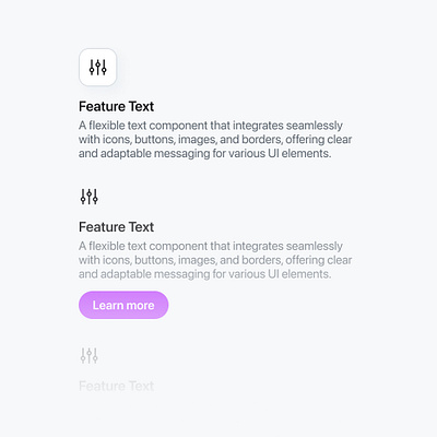 Feature text UI Component atoms autolayout components design design system figma ui ui design ui kit user interface