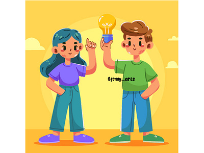 Hand Drawn Inventor's Day Concept Illustration bulb business celebration concept creative day decoration discovery education idea innovation innovative inspiration invention inventor light lightbulb researcher teamwork technology