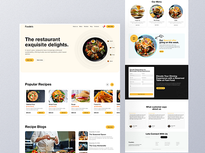 Restaurant Landing Page 3d animation app branding design designer dribbble graphic design graphicdesign logo restaurant website ui uiuxdesign ux