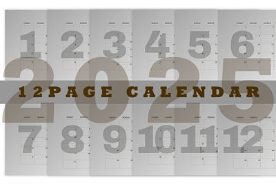 Minimalist Monthly 2025 Calendar graphic design print