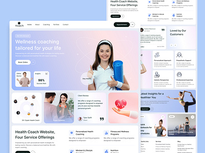 Health Coach Landing Page bento bento design bento design ui design bento ui design coach design health coach health coach landing page landing page ui ui landing page ux website website ui