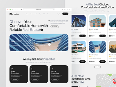 Urbanice - Real Estate Website apartment architecture building clean corporate website design estate home house landing page minimal property real estate real estate website design residence ui uiux ux web website