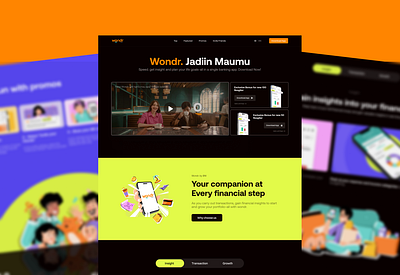 Finance Website - Banking Website (Wondr.) banking website dailyui designinspiration finance website juniordesigner productdesign ui uidesign uiux userexperience userinterface web design