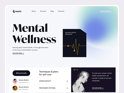 Mental Health Resource Hubs counseling health design light design mental health mental wellness mindfulness minimalist modern ui psychology selfcare sleek design stressrelief therapy uiux website wellness