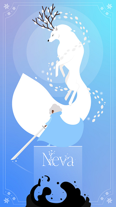 Neva poster design game illustration poster poster design video game wolf