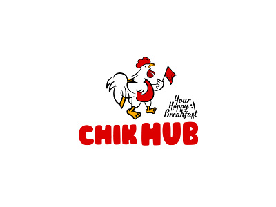 CHIK HUB LOGO (For Sell) branding chicken design food food logo graphic design greel illustration letter logo logo logo design restaurant restaurant logo sharma typography vector