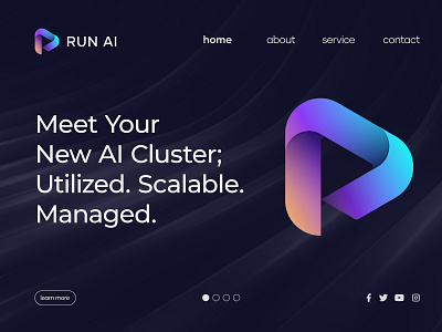 R+Play icon, Run Ai app audio brand identity branding gradient graphics icon logo logos mark minimalist modern logo play icon rplay icon run ai simple logo symbol tech startup ui visual identity design