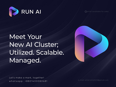 Run AI logo redesign/R+Play icon app audio brand identity branding gradient graphics icon logo logos mark minimalist modern logo play icon rplay icon run ai simple logo symbol tech startup ui visual identity design