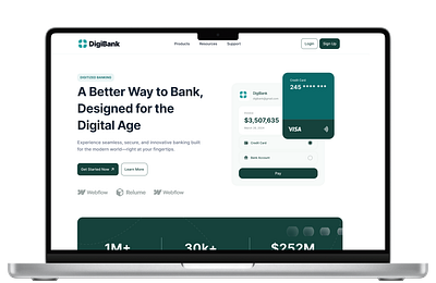 SaaS Landing Page Design bankingsaas digitalbankingui fintechdesign fintechlandingpage fintechuiinspiration saasdesigninspiration ui