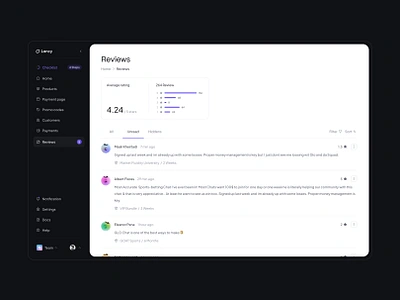 Reviews - Dashboard app comment dashboard design minimal rate rating review saas side star ui ui design