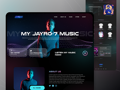 Website Design - JAYRO-7 branding business clean website dai dailyui dailyuichallenge design dj music figma landing page logo marketing mobile app design modern modern website ui ui ux design ux website music