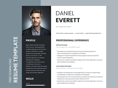 Resume with Photo Free Google Docs Template black white resume docs free google docs templates free template free template google docs google google docs google docs resume template job resume modern resume professional resume resume resume template resume with photo resumes template