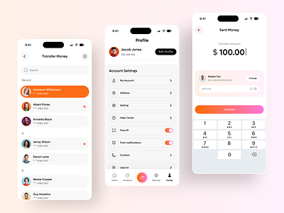 Bank wallet app & UI UX Design bank cleen finance financial fintech mobile app mobile banking modarn money tranesfer ui ux wallet wallet mobile app