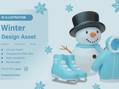 Winter Wonderland 3D Icons: Perfect for Your Next Project 3d 3d icon 3d illustration 3d winter 3dmodel blender design design assets graphic design holiday icons igloo illustration season snowflake snowman ui ui ux web design winter