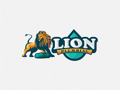 Lion Plumbing Logo branding design graphic design identity illustration lion lion logo logo mark plumber plumbers plumbing logo plumbing service vector