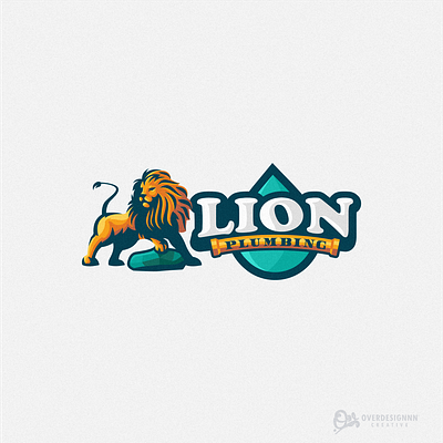 Lion Plumbing Logo branding design graphic design identity illustration lion lion logo logo mark plumber plumbers plumbing logo plumbing service vector