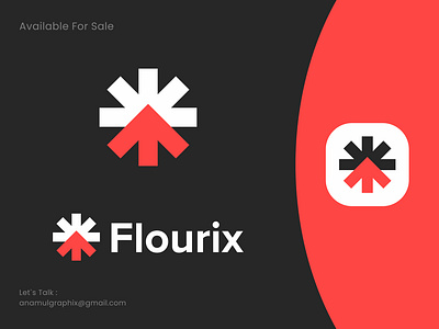 Growth, Arrow Tree Concept Logo Design for Flourix arrow logo arrow logo red arrow tree logo f logo growth logo growth logo vector identity investment logo logo modern logo red logo symbol ui visual design