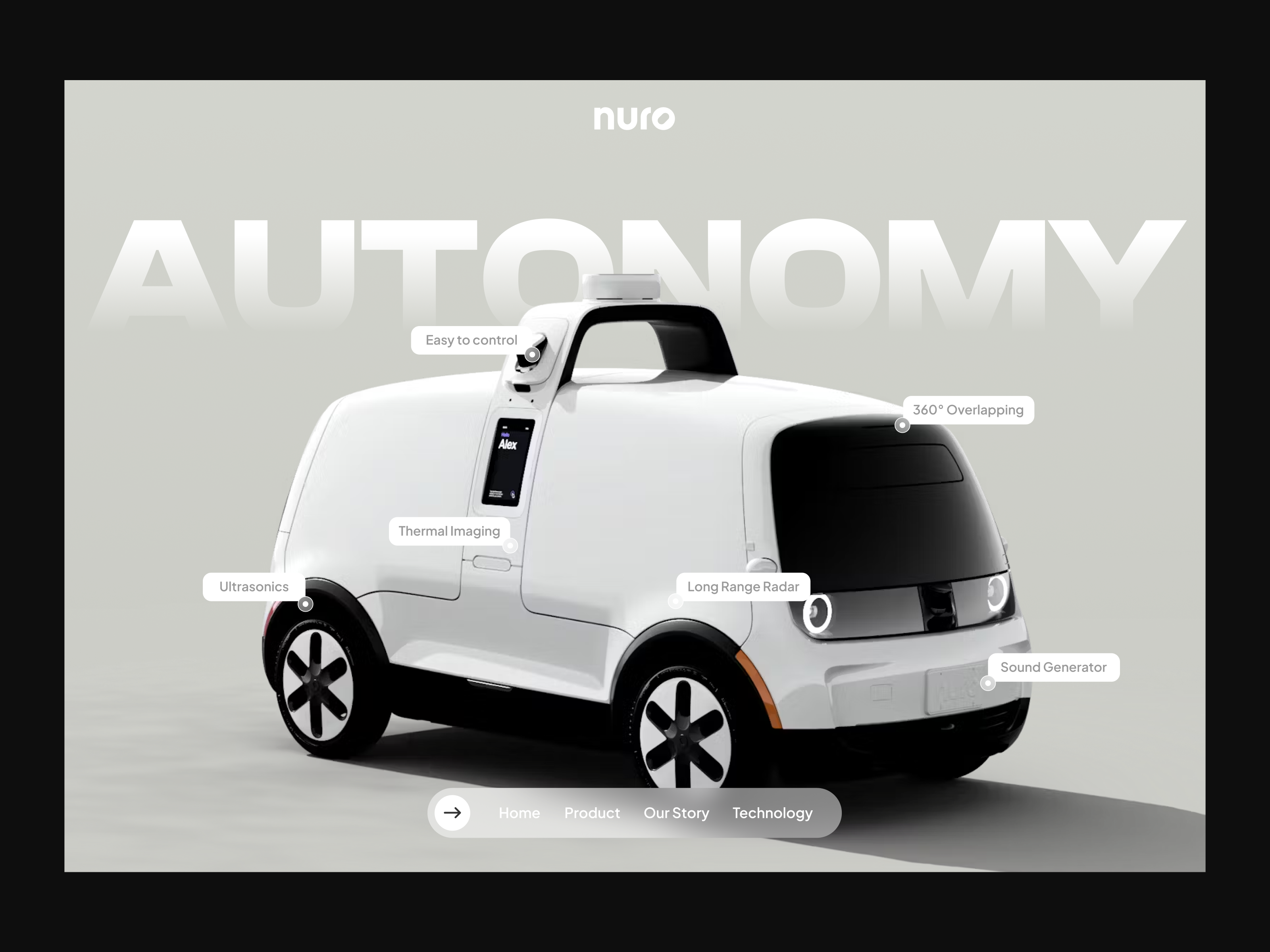 Nuro - Autonomous Delivery Robot Car Landing Page by Foysal on Dribbble