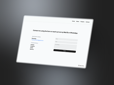Contact me section design design experiment. clean graphic design minimalist ui uiux ux webdesign