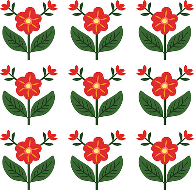 Floral Pattern with Repeating Flowers playful floral design