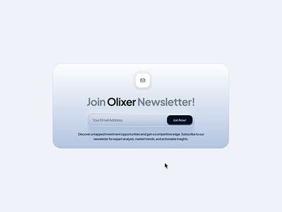 Olixer Newsletter 📮 bank bento bento grid card finance ho3ein hosein hossein invest investment mail mailbox newsletter olixer pela pela design peladesign ui ux weather