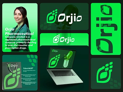 Orjio Pharmaceutical Company logo best logo brand identity branding colourful logo creative creative logo flat logo flat logo design graphic design green logo logo logo mark logotype minimal brand identity orjio pharmaceutical otree logo pharmaceutical logo