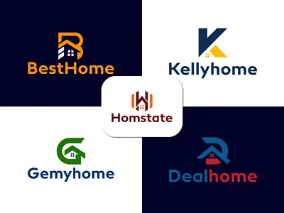 Modern Real Estate And Letter Combination Logo branding creative design graphic design home logo logo logo designs logos logotype modern logo real estate logo vector