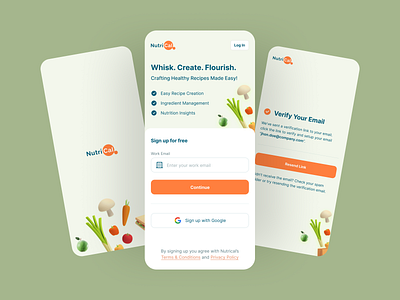 Mobile App | Nutrition & Calorie Tracker App app design design interaction design mobiel ux mobile mobile app mobile responsive mockups onboarding product design signup ui ui design user experience design ux ux design visual design