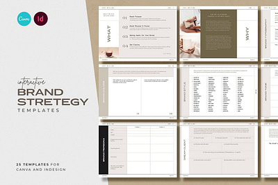 Interactive Branding Workbook brand designer brand expert brand mission brand mood brand strategist brand values brand vision brand worksheet branding coach branding worksheet canva canva branding illustration interactive branding workbook online marketing strategy