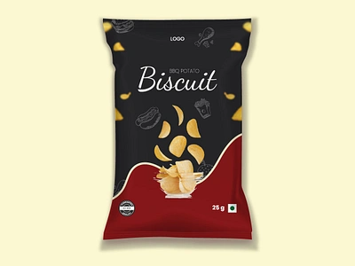 BBQ Potato Biscuit Delicious Food Packaging Design adobe illustrator advertising brand design brand identity business design food graphic designer illustration label management manufactutring marketing package packaging design print product promotion sales visual identity